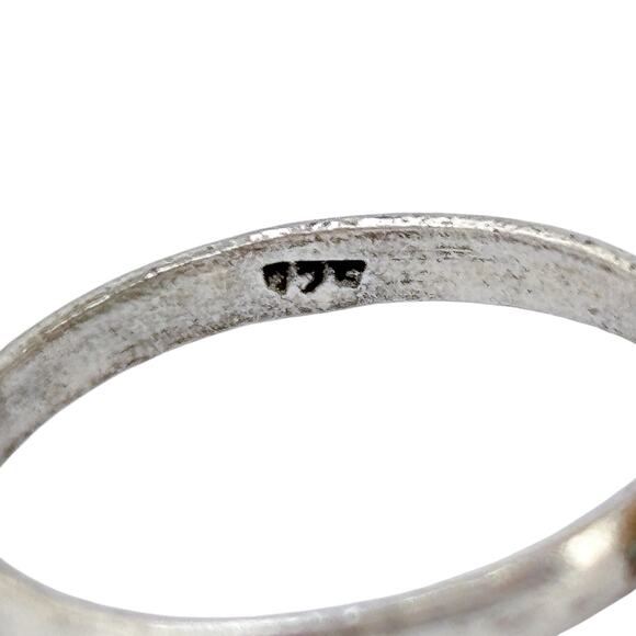 Round Southwestern Turquoise Ring | Vintage Sterling Silver 925 | Size 10 - Picture 8 of 11